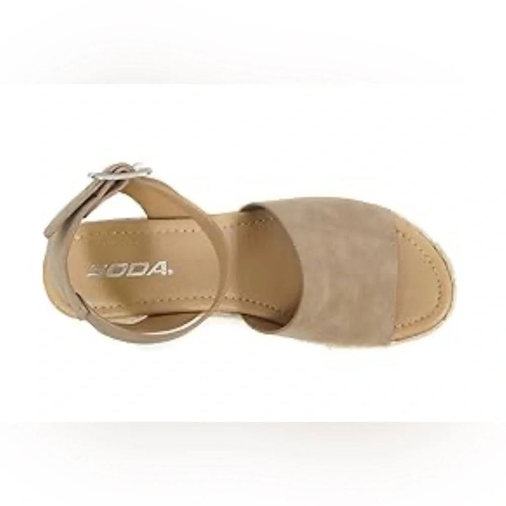 🌼💚NIB  Soda Topic Open Toe Buckle Ankle Strap Espadrilles Wedge Casual Sandals.